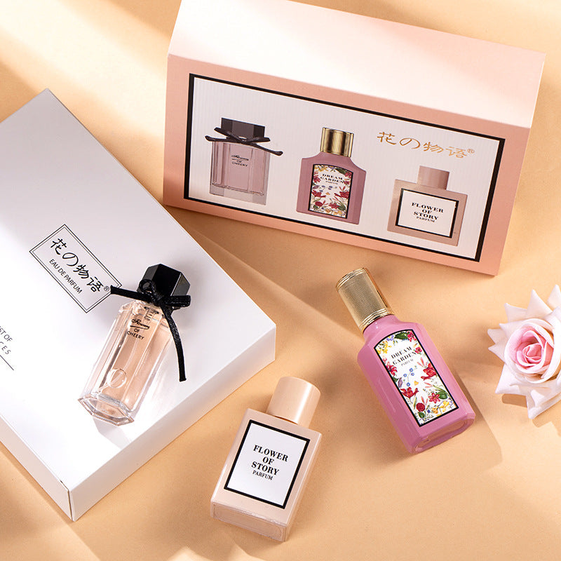 Flower Story Flower Joy Dream Women's Perfume Three-piece Set Men's Fresh and Long-lasting Light Fragrance Douyin Live Broadcast Hot Selling 