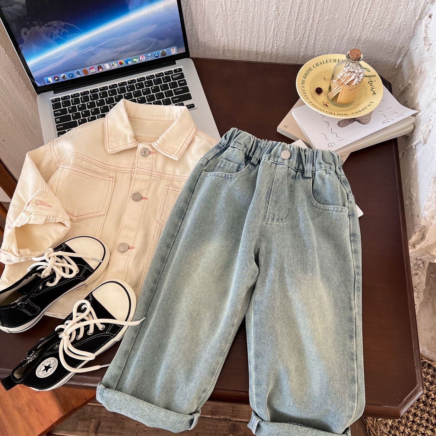 Children's clothing 2024 spring new children's pants children's casual pants baby spring trousers boys pants straight jeans