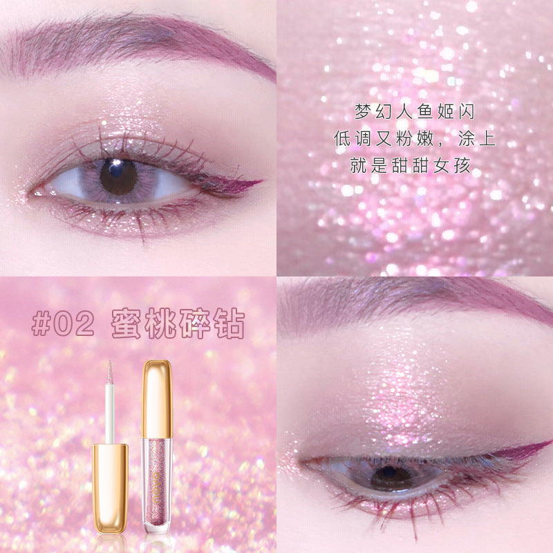 NOVO Crystal sparkling eye shadow រាវ pearlescent silkworm sequin glitter waterproof teardrop eye shadow ពណ៌តែមួយ 