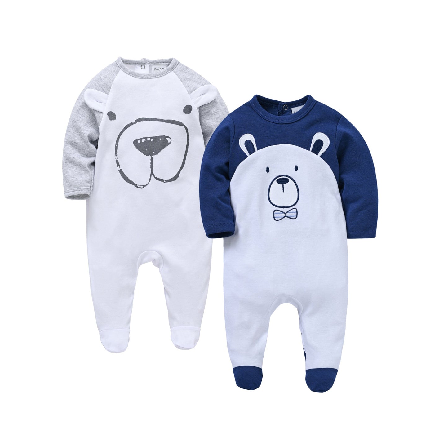 Manufacturers long sleeve baby clothes 2 pieces spring cotton boy infant jumpsuit foot cover jumpsuit cross-border 