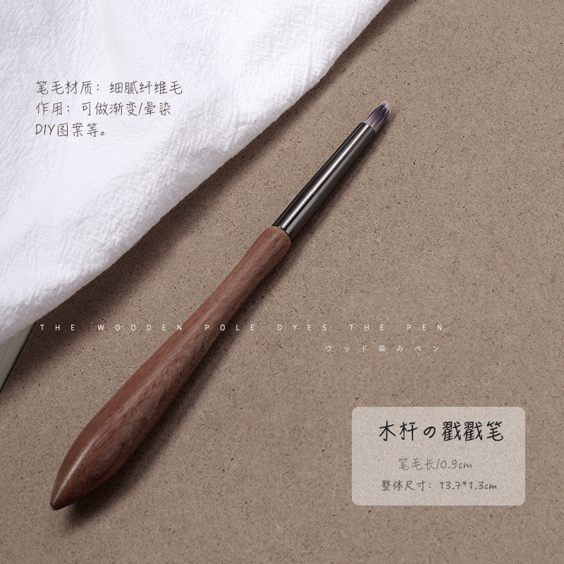 Japanese sandalwood handle nail art pen smudged line drawing flower round head construction gourd handle light therapy brush