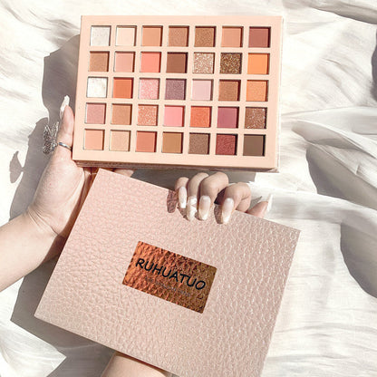 Ruhuatuo Peach Symphony 35 Color Makeup Eyeshadow Palette Matte Glitter Sequins Earth Color មានតម្លៃសមរម្យ មានលក់ដុំ 