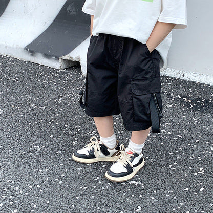 Children's pants boys overalls shorts summer outer wear baby casual shorts little boy loose Japanese style pants