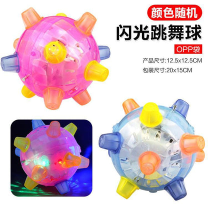 Children's electric dancing ball colorful luminous toys music flash jumping ball bouncing ball stall supply wholesale