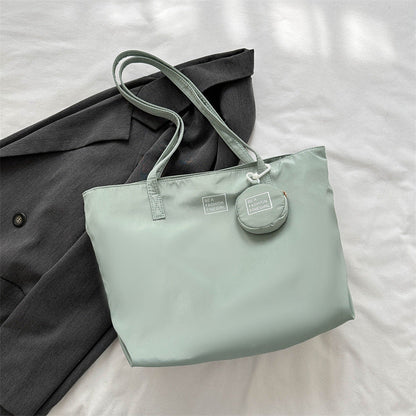 2024 new style trend large capacity fashion casual solid color stylish small hanging bag Oxford cloth commuter tote shoulder bag 