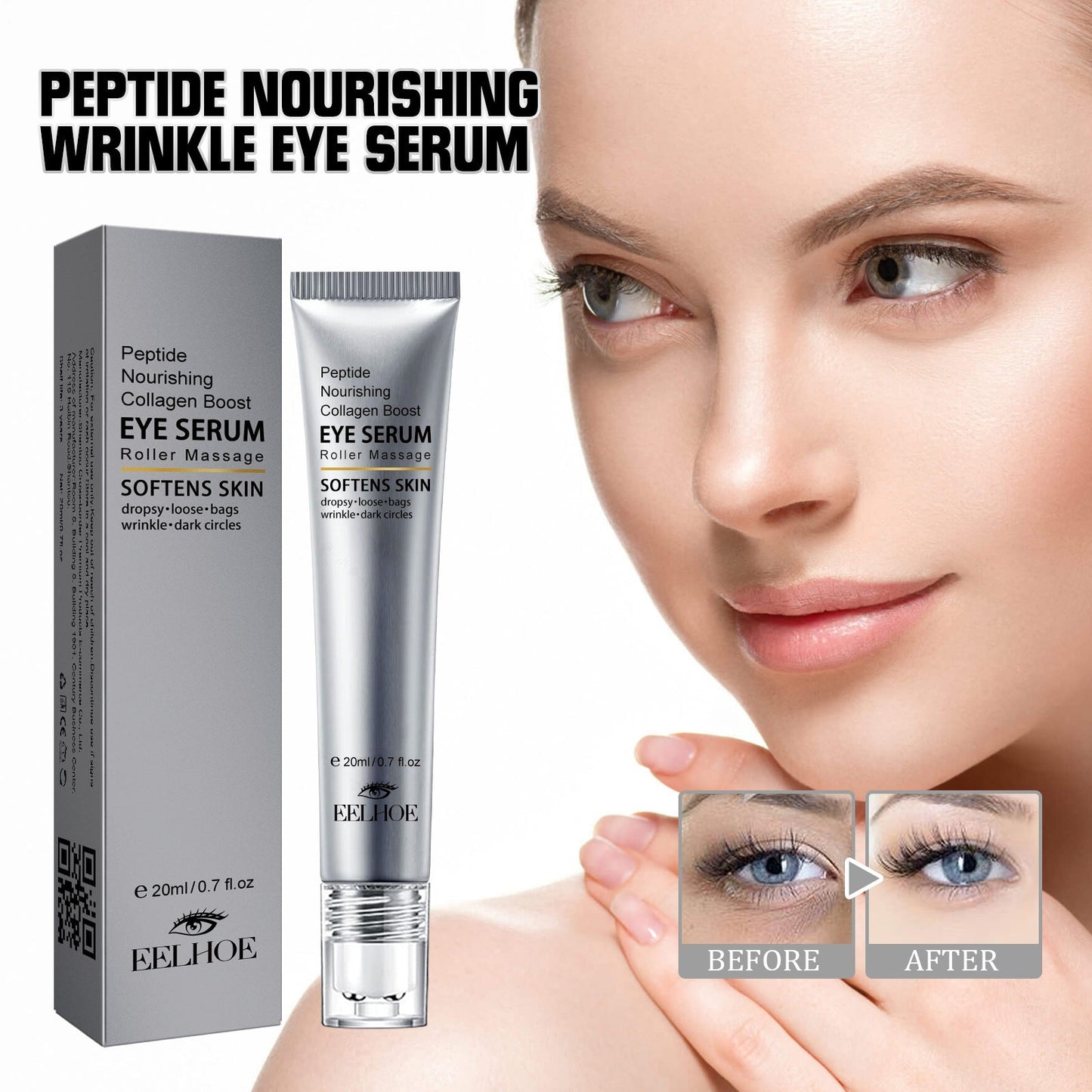 EELHOE eye essence roller ball fades fine lines and dark circles around the eyes and gently repairs the eye area to moisturize the eye cream 