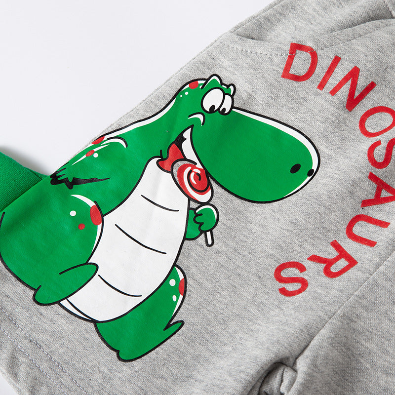 2024 new children's shorts cartoon three-dimensional dinosaur pure cotton summer baby shorts color matching pants manufacturers