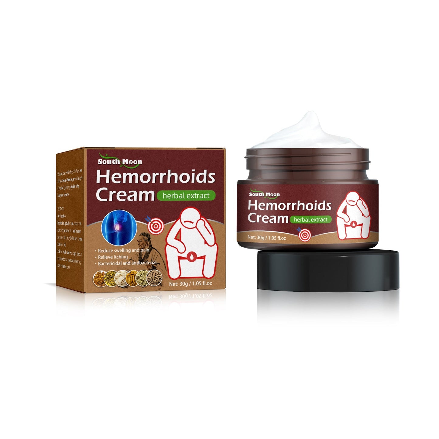 South Moon Hemorrhoid Soothing Cream Eliminates Anal Swelling, Pain, Itching Herbal Cream Gel Hemorrhoid Cream 