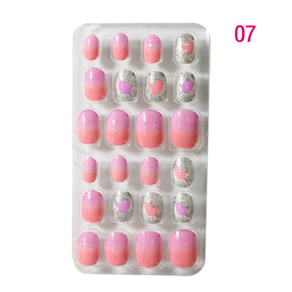 Zhifei nail art 24 pieces bagged wearable wearable nail pieces finished nail art children's nail art finished nail pieces