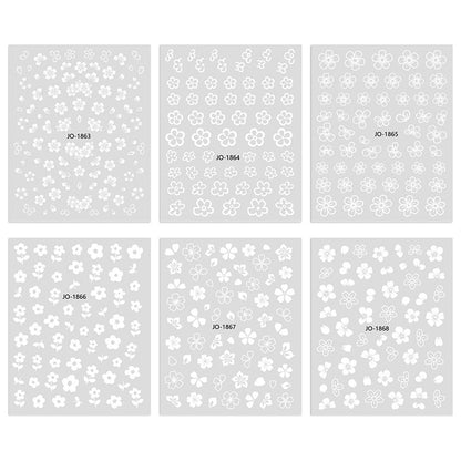 Nail stickers wholesale white flower ice flower stickers small white flower nail stickers waterproof with adhesive backing nail stickers