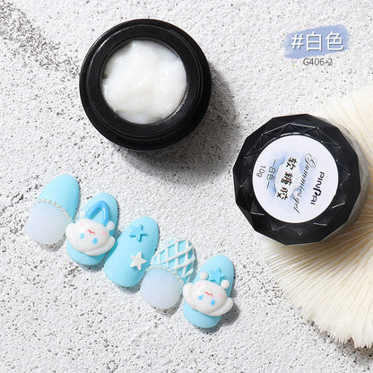 Nail art solid carving glue 3D three-dimensional mud soft glue carving model nail art PVC pinching glue solid gel