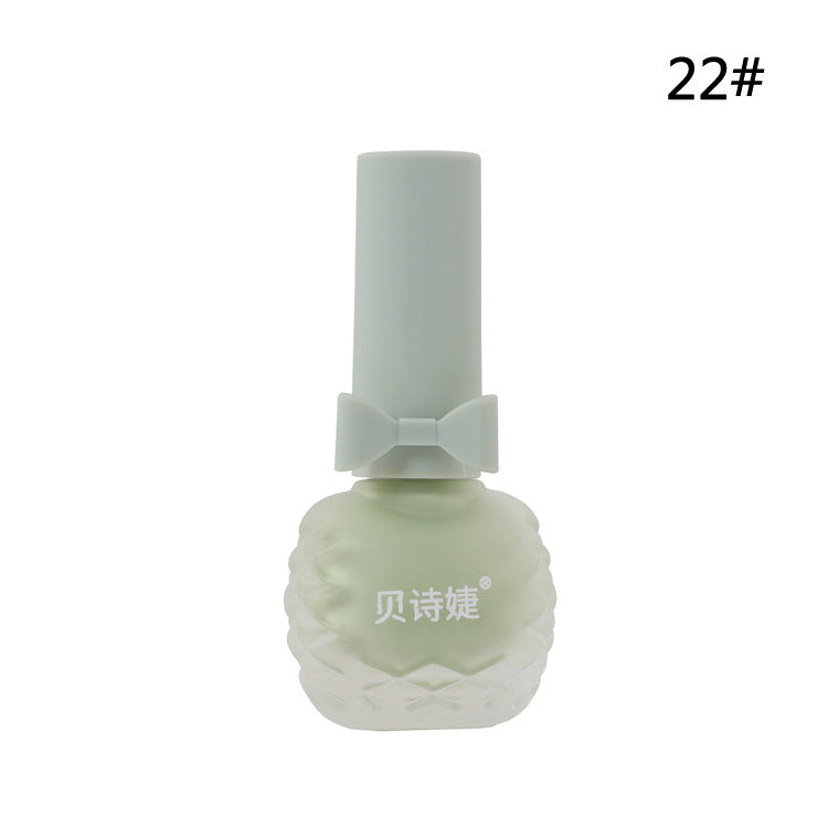 Dongbei Shijie matte matte seven-day non-peelable water-based nail polish waterproof plum color student whitening nail polish