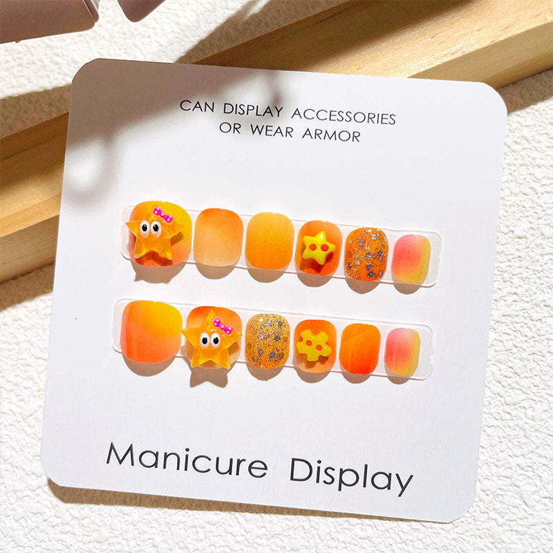 2024 new children's nail stickers girls nail stickers jelly glue cute nail stickers girls baby nail stickers 