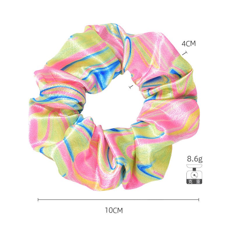 2022 new cross-border French large intestine hair band hair rope female tie-dye head flower European and American ethnic style hair ponytail hair band