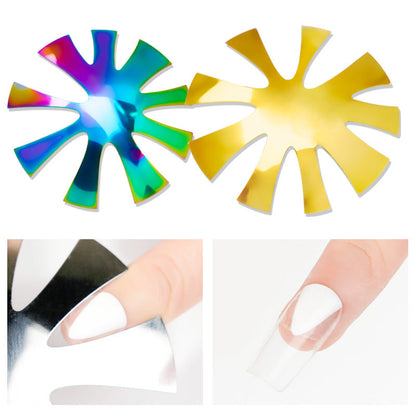 Cross-border nail tools three-color crystal nail light therapy steel plate stainless steel extension nail shaping template tool