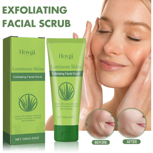 Hoygi Aloe Vera Exfoliating Scrub លាងសម្អាតភាពកខ្វក់យ៉ាងជ្រៅ បំបាត់ស្នាមអុចខ្មៅ បន្តឹងស្បែក ធ្វើអោយស្បែកទន់ ស្រស់ថ្លា 