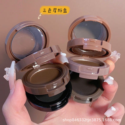 Source factory misslara three-layer eye shadow eyebrow powder silhouette hairline powder 3in1 integrated plate cross-border makeup