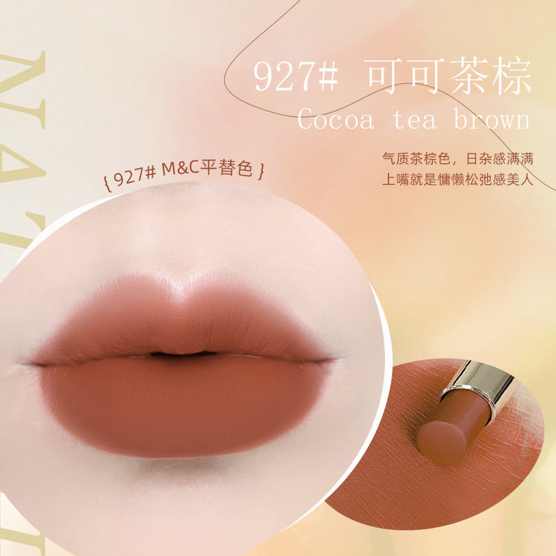 NOVO Soft Mist Color Lock Lipstick Non-stick Cup មិនជ្រាបទឹក ជាប់បានយូរ Velvet Matte គេហទំព័រផ្លូវការ ការតុបតែងមុខពិតប្រាកដ 