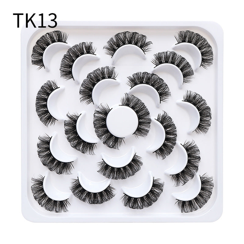 Dingsen false eyelashes factory stable supply 10 pairs of flower trays DD curling false eyelashes natural makeup daily makeup