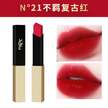 Dixianger Yangshulin small gold tube thin strip lipstick matte velvet matte color moisturizing lipstick retro red wholesale 