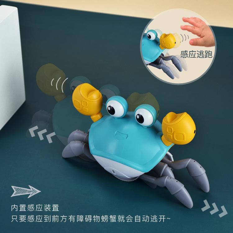 Cross-border electric induction crab automatic obstacle avoidance rechargeable luminous music induction sound and light crab children's toy