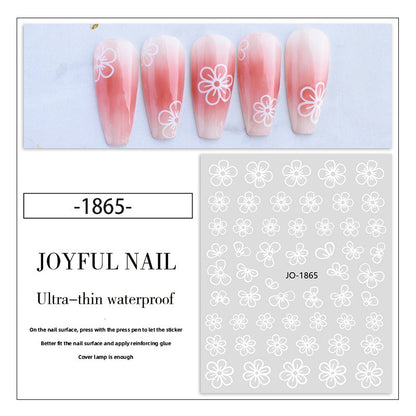 Nail stickers wholesale white flower ice flower stickers small white flower nail stickers waterproof with adhesive backing nail stickers