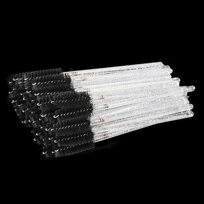 Wholesale disposable grafting eyelash brush portable white rod crystal brush colorful solid nylon head makeup brush