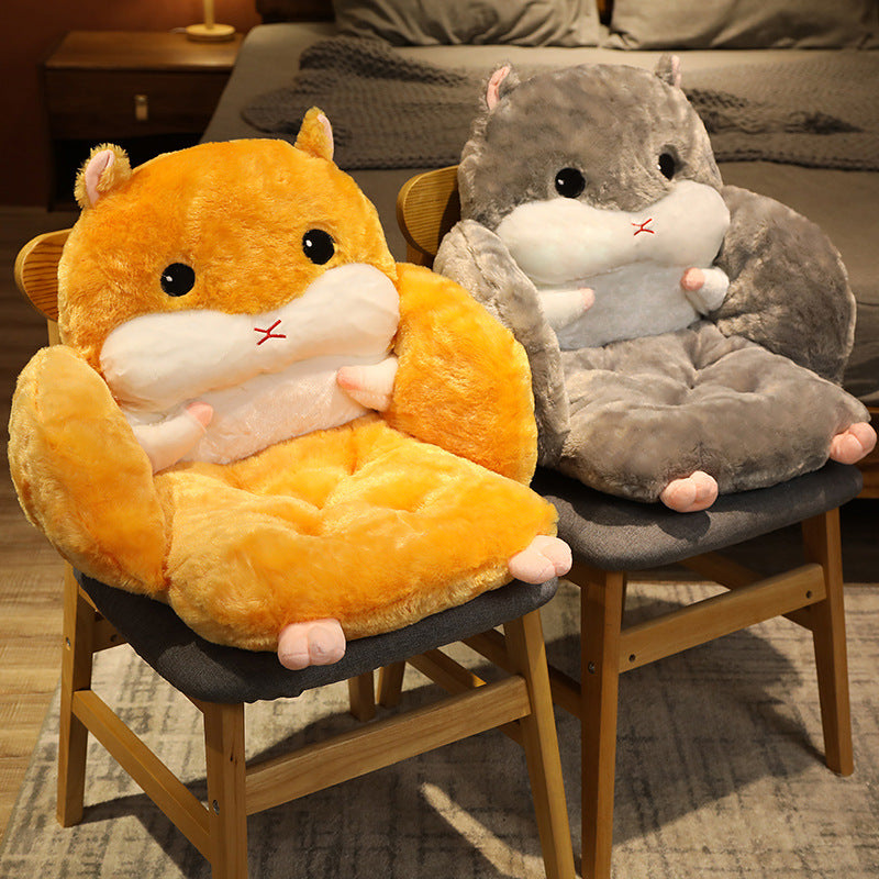 Hamster half-enclosed cushion cushion integrated office chair cushion thickened student seat cushion dining chair bench buttocks cushion