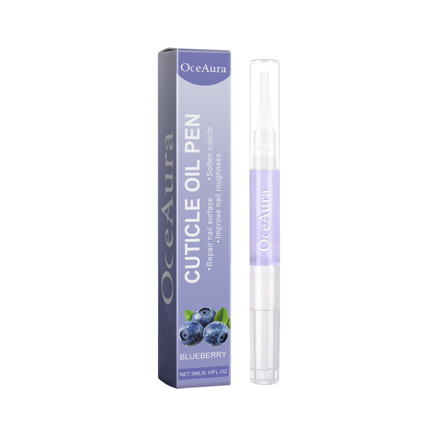 OceAura Blueberry Nail Care Oil Repairs Broken Nails on Hands and Toes, Thickens Soft Nails and Brightens Nail Care Oil 