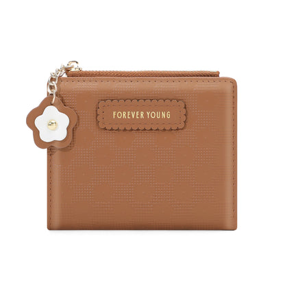 forever young new style women's wallet short Korean style fashion pu coin purse cross-border 20% off card bag 