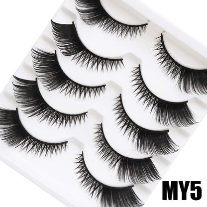 Dingsen cross-border cat eye false eyelashes eye tail lengthening natural wholesale eyelashes flat false eyelashes foreign trade