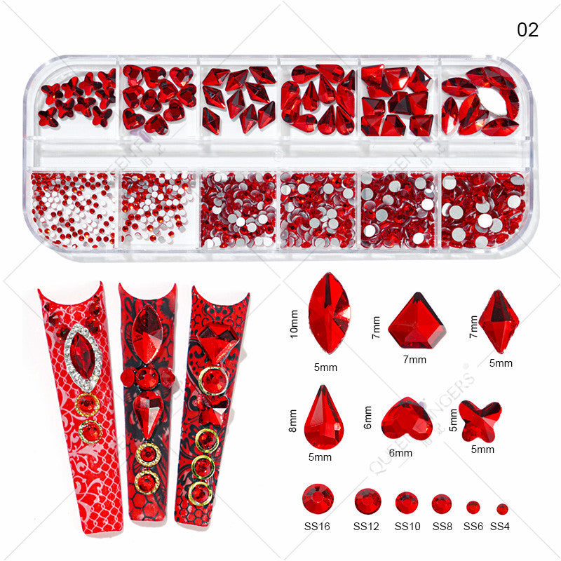 New nail art special-shaped diamond fantasy special-shaped flat bottom nail art diamond glass diamond jewelry nail stickers sequins accessories wholesale