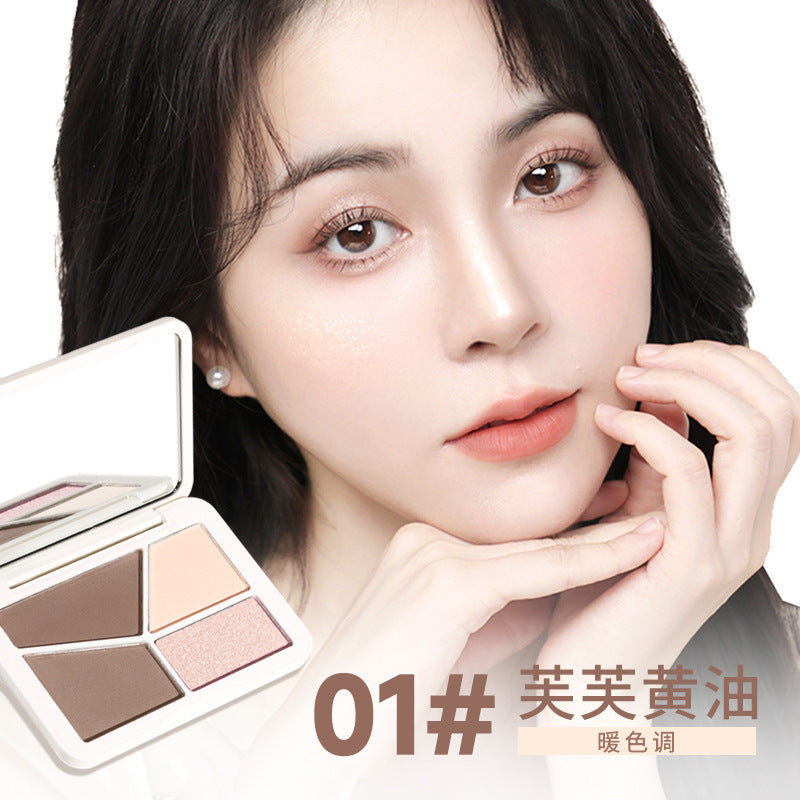 NOVO Ambilight Four Colour Repair Palette Nose Shadow Highlight Repair Three-dimensional Matte All-in-one Palette ដំឡូងបារាំងលាបជាប់បានយូរ 