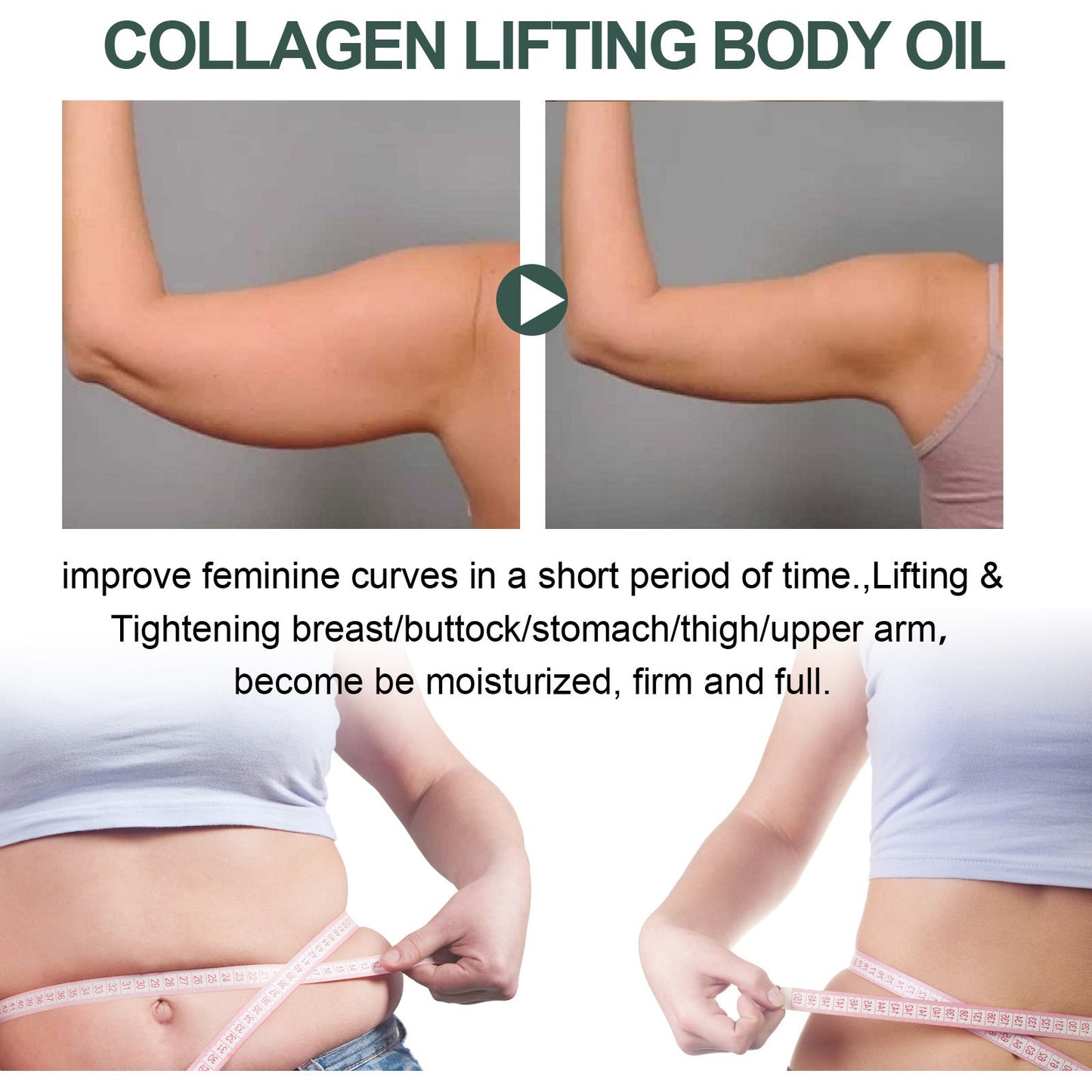 West&amp;Month Collagen Lifting Body Oil Arm Sculpting Tummy Firming Lifting Skin Care Oil 