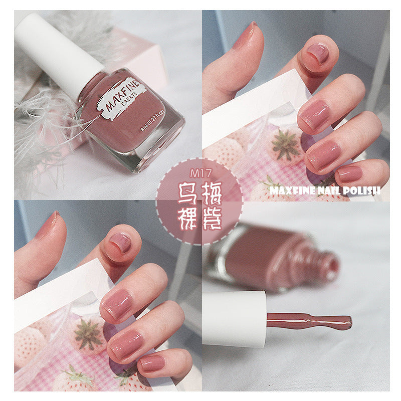 Water-based peelable nail polish, no baking, natural drying, quick drying, students' spring and summer white nude makeup, peelable nail polish 