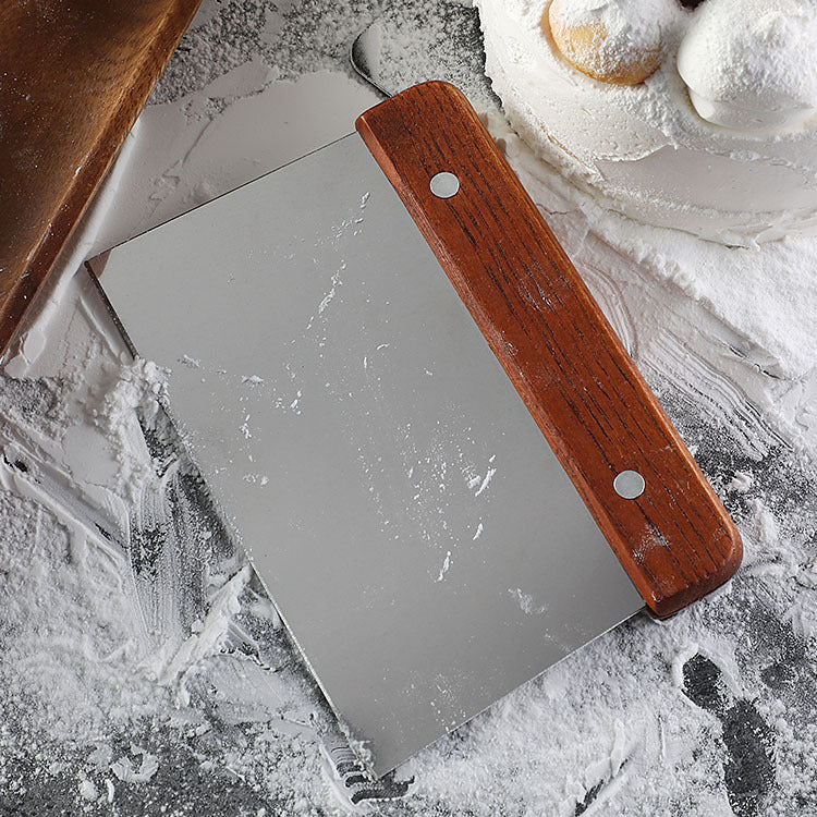 Stainless steel wooden handle cutting knife flour scraper food scraper flour scraper baking tool rice noodle cutting board dough cutter