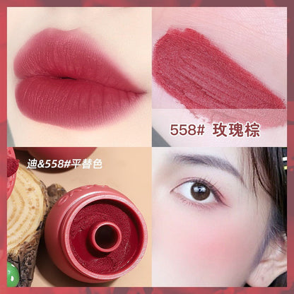 NOVO light silky milk pot lip mud velvet matte lip andថ្ពាល់ ប្រើបានពីរ ធន់នឹងទឹក មិនងាយប្រេះ សិស្សានុសិស្ស តម្លៃសមរម្យ ក្រែមលាបមាត់