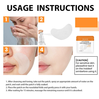 EELHOE collagen water-soluble nasolabial fold patch lightens fine lines nasolabial folds moisturizes and tightens the skin 