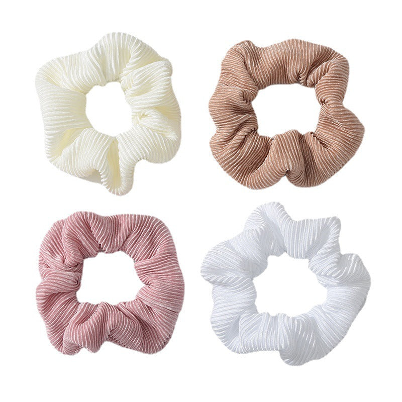 Cross-border French-style fat intestine hair ring head flower simple hair tied ponytail knitted mesh large intestine hair ring headdress female