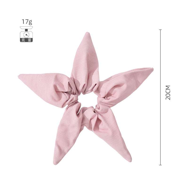 Amazon's new five-pointed starfish hair tie ponytail large intestine hair ring female European and American cartoon style head flower hair accessories female