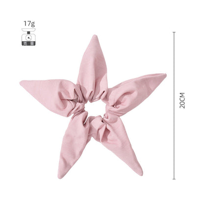 Amazon's new five-pointed starfish hair tie ponytail large intestine hair ring female European and American cartoon style head flower hair accessories female