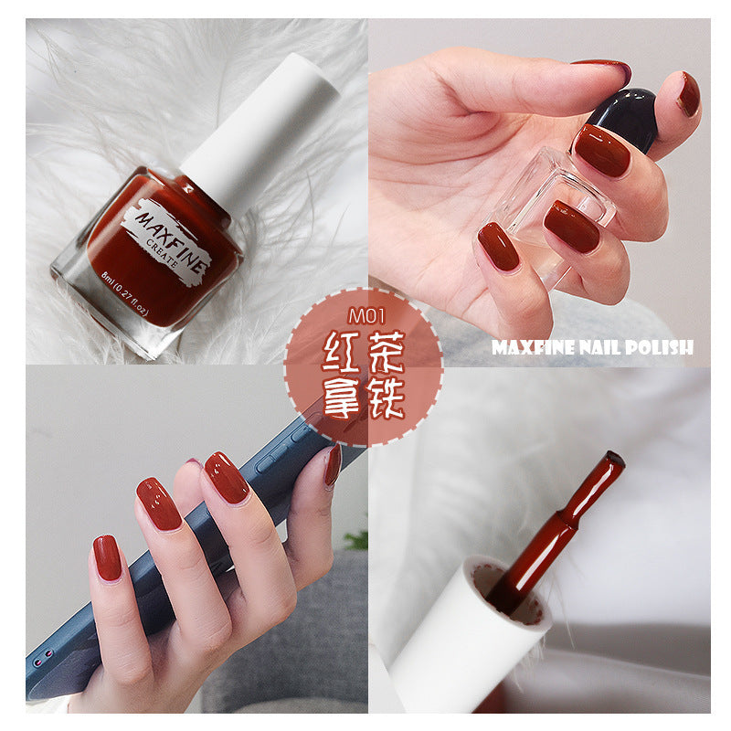 Water-based peelable nail polish, no baking, natural drying, quick drying, students' spring and summer white nude makeup, peelable nail polish 