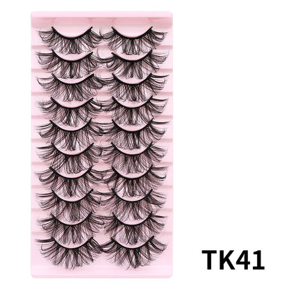 DINGSEN假睫毛工厂跨境稳定货源10对DD翘度假睫毛俄罗斯卷套装