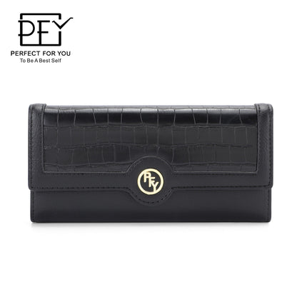 Perfect For You ladies long wallet new style fashion pu leather multifunctional dual-use card holder wallet female 