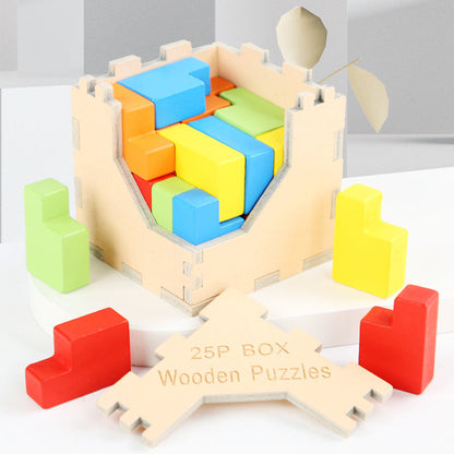 Children's wooden new Pandora's Box building blocks puzzle unlock early childhood education kindergarten thinking space brain burning toys