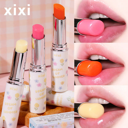 Xixi Huahua Story Temperature-sensitive color-changing lip balm moisturizing, hydrating, anti-drying, fading lip lines, colorless lip balm