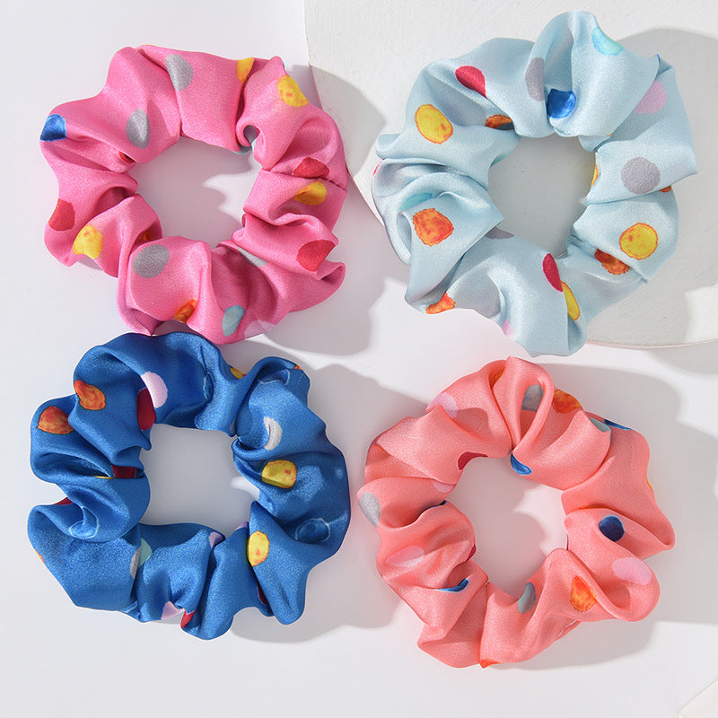 Blue cross-border special supply pig intestine hair ring 2021 new style hair tie ponytail pearl headband streamer head flower hair accessories