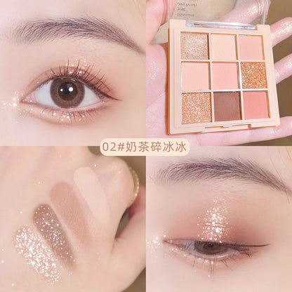 Helen Beauty Transparent Mashed Potato Eyeshadow Palette Earthy Matte Nine Colors Sequin Eyeshadow ការតុបតែងមុខ តម្លៃសមរម្យ មានលក់ដុំ 