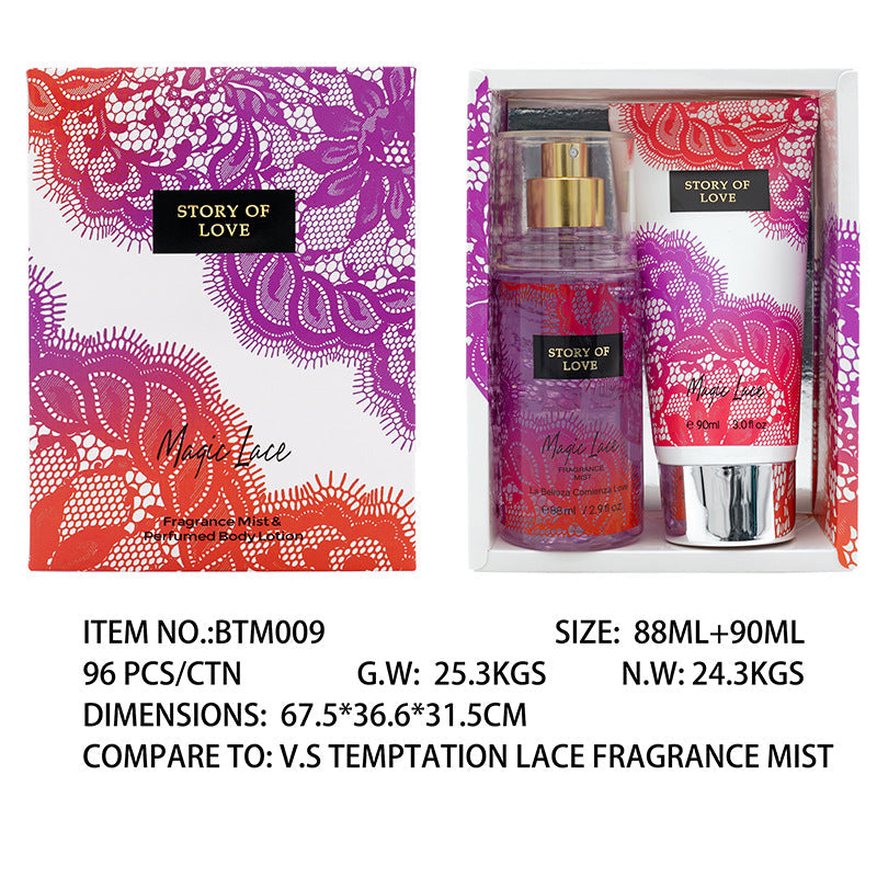 Cross-border cosmetics supply Vietnam Southeast Asia Thailand perfume women's set body lotion two-piece set long-lasting fragrance