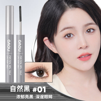 NOVO outstanding thin eyelashes small steel tube mascara waterproof no smudge slim long thick curling style natural long-lasting 